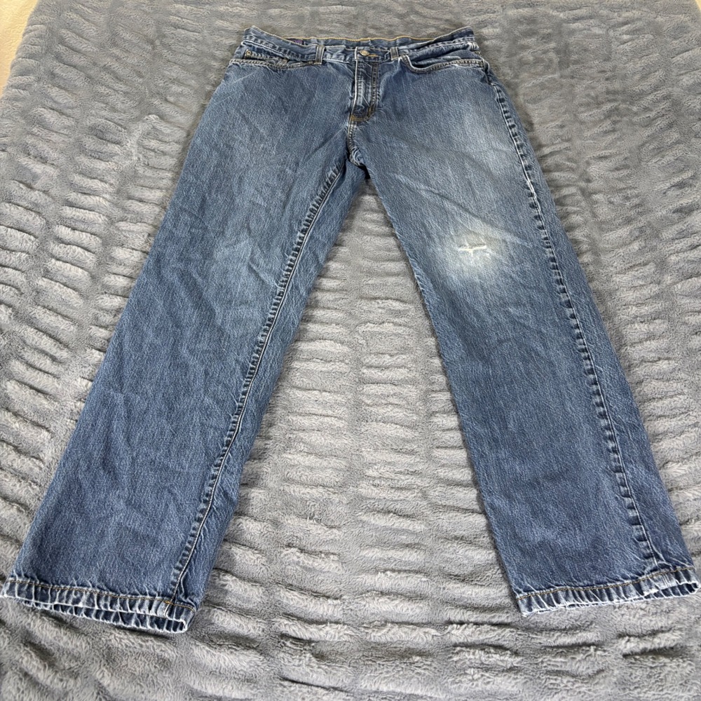 Patagonia Mens 34 Organic Cotton Straight Leg Jeans Blue 56857 SP14 Dark Wash